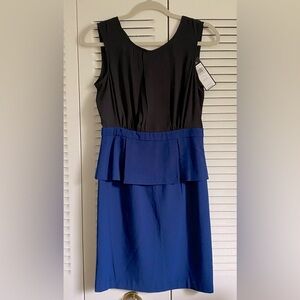 New Women's BCBG Paris "Carrie" Black and Blue Mini Dress size 4